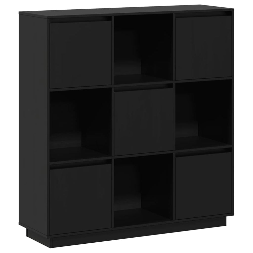 Schwarzes Highboard Kiefer Massivholz 110,5 cm