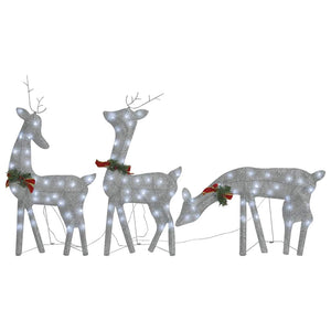 vidaXL LED Reindeer Christmas Decoration 270x7x90 cm Silver Cold White