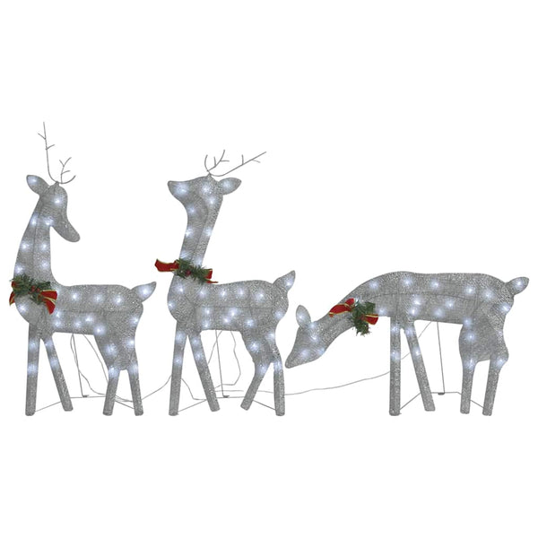 vidaXL LED Reindeer Christmas Decoration 270x7x90 cm Silver Cold White