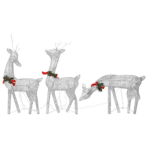 vidaXL LED Reindeer Christmas Decoration 270x7x90 cm Silver Cold White