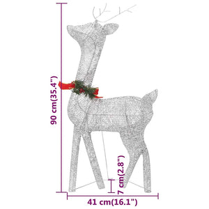 vidaXL LED Reindeer Christmas Decoration 270x7x90 cm Silver Cold White