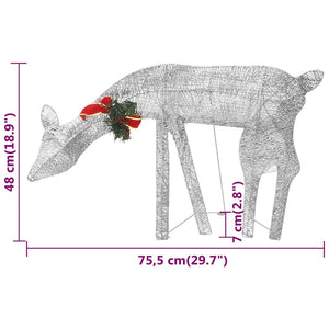 vidaXL LED Reindeer Christmas Decoration 270x7x90 cm Silver Cold White