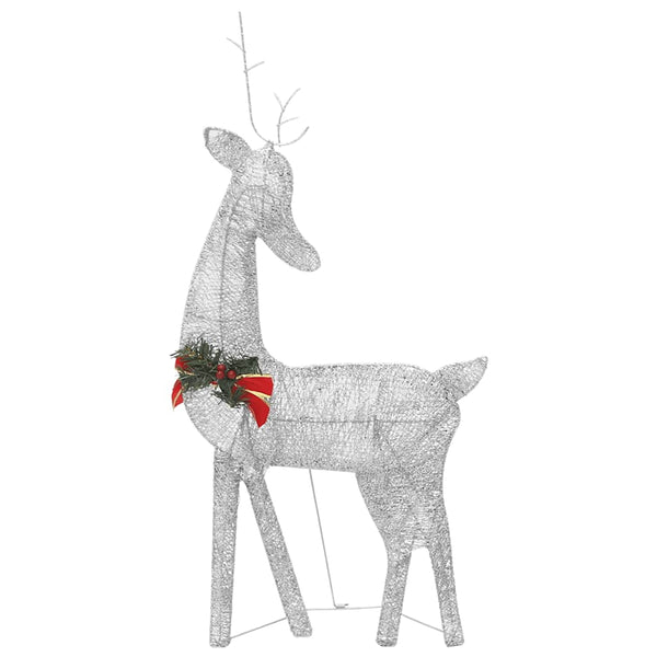 vidaXL LED Reindeer Christmas Decoration 270x7x90 cm Silver Cold White
