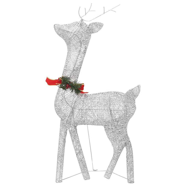 vidaXL LED Reindeer Christmas Decoration 270x7x90 cm Silver Cold White