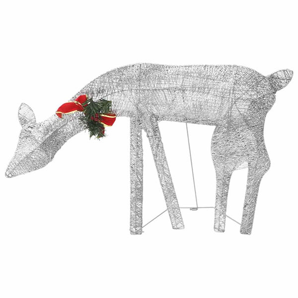 vidaXL LED Reindeer Christmas Decoration 270x7x90 cm Silver Cold White