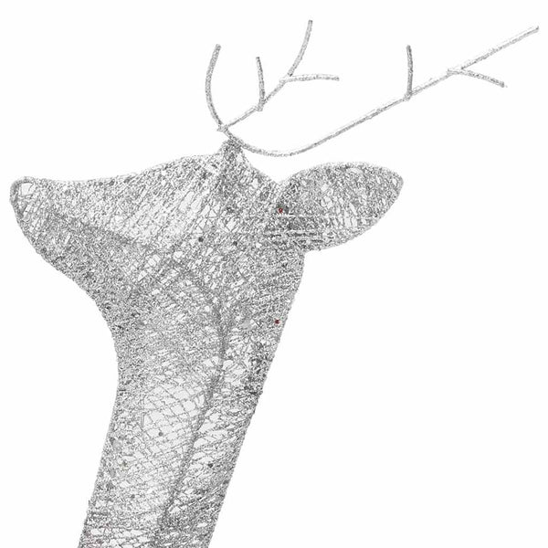 vidaXL LED Reindeer Christmas Decoration 270x7x90 cm Silver Cold White
