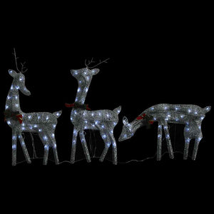 vidaXL LED Reindeer Christmas Decoration 270x7x90 cm Silver Cold White