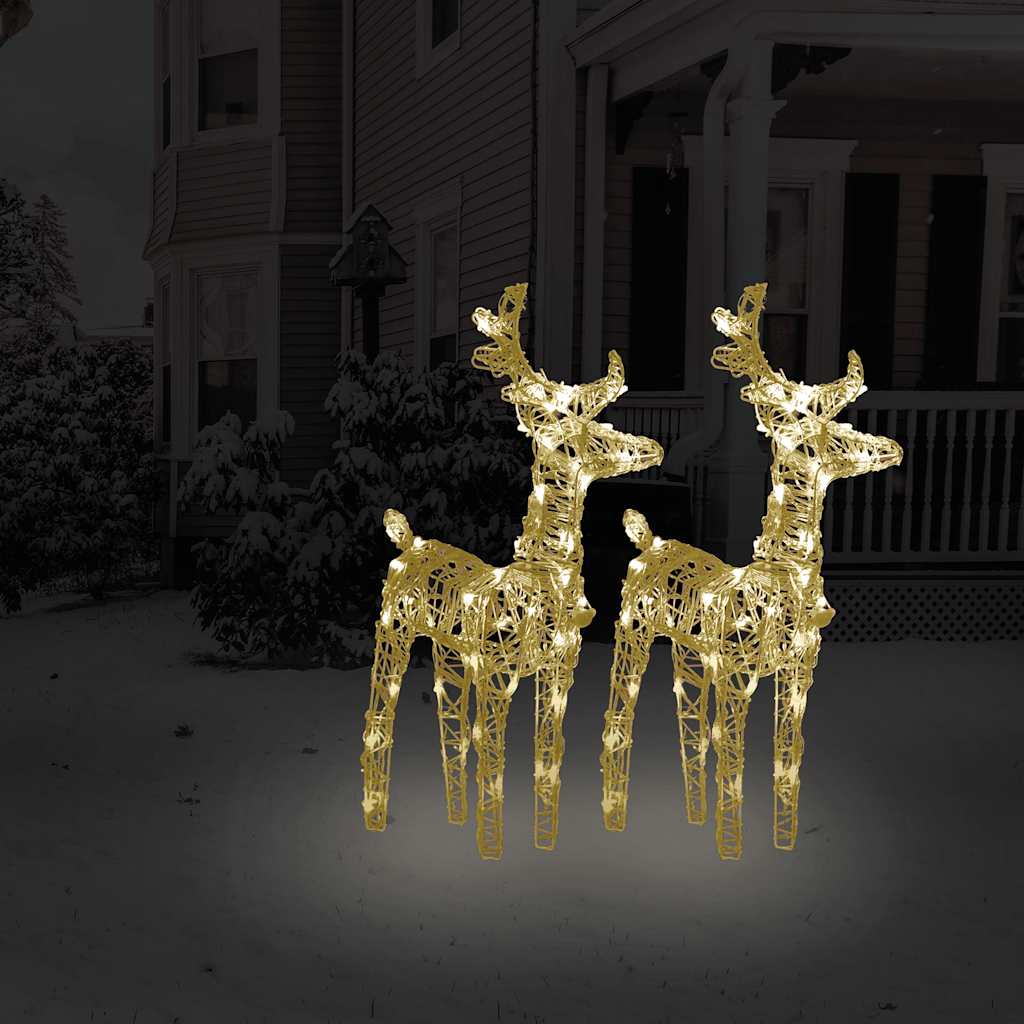 vidaXL LED Reindeer 2 pcs Warm White 80 LEDs Acrylic