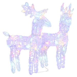vidaXL LED Reindeer 2 pcs. Multicolored 80 LEDs Acrylic
