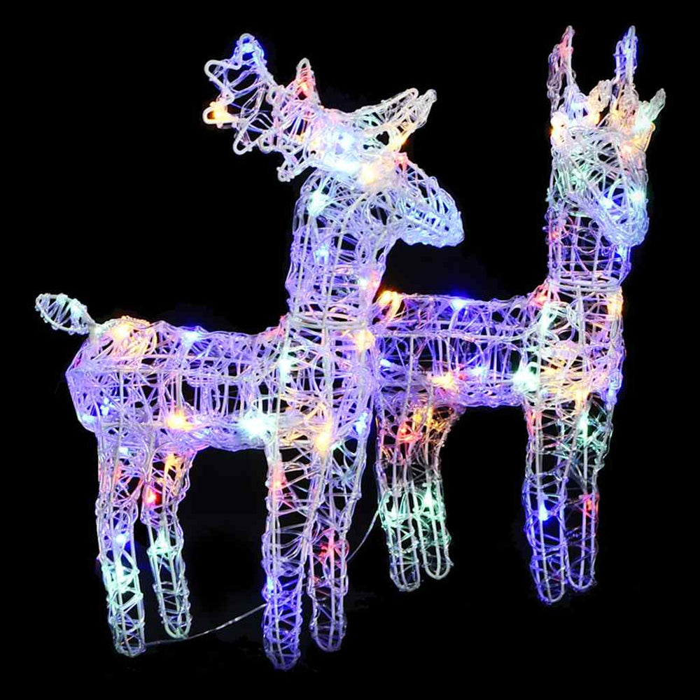 vidaXL LED Reindeer 2 pcs. Multicolored 80 LEDs Acrylic