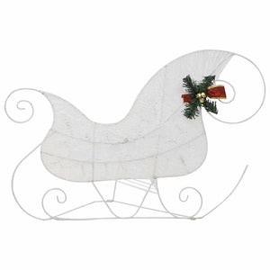vidaXL Reindeer with Sleigh Christmas Decoration 60 LEDs Outdoor White