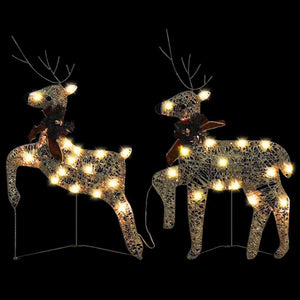 vidaXL LED Reindeer 2 pcs. Gold 40 LEDs