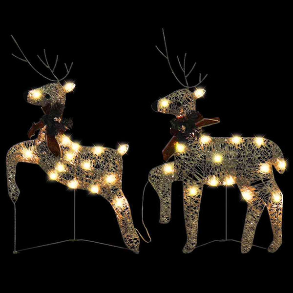vidaXL LED Reindeer 2 pcs. Gold 40 LEDs
