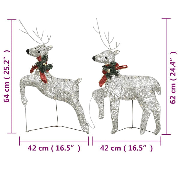 vidaXL LED Reindeer 2 pcs. Gold 40 LEDs