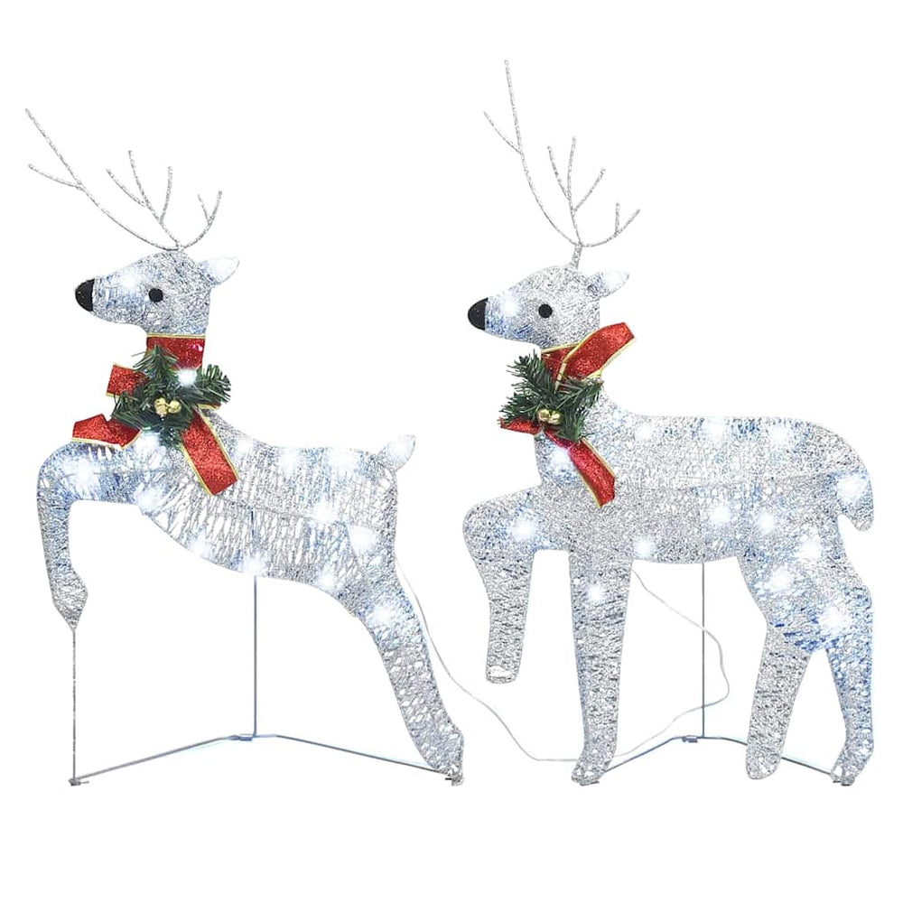 vidaXL LED Reindeer 2 pcs. Silver 40 LEDs