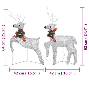 vidaXL LED Reindeer 2 pcs. Silver 40 LEDs