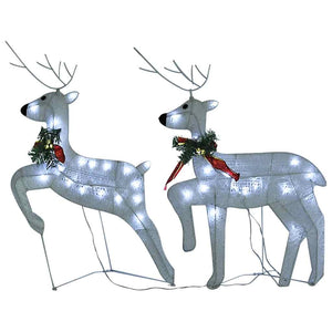 vidaXL LED Reindeer 2 pcs White 40 LEDs