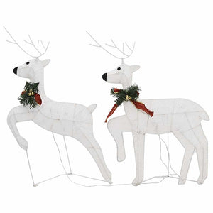 vidaXL LED Reindeer 2 pcs White 40 LEDs