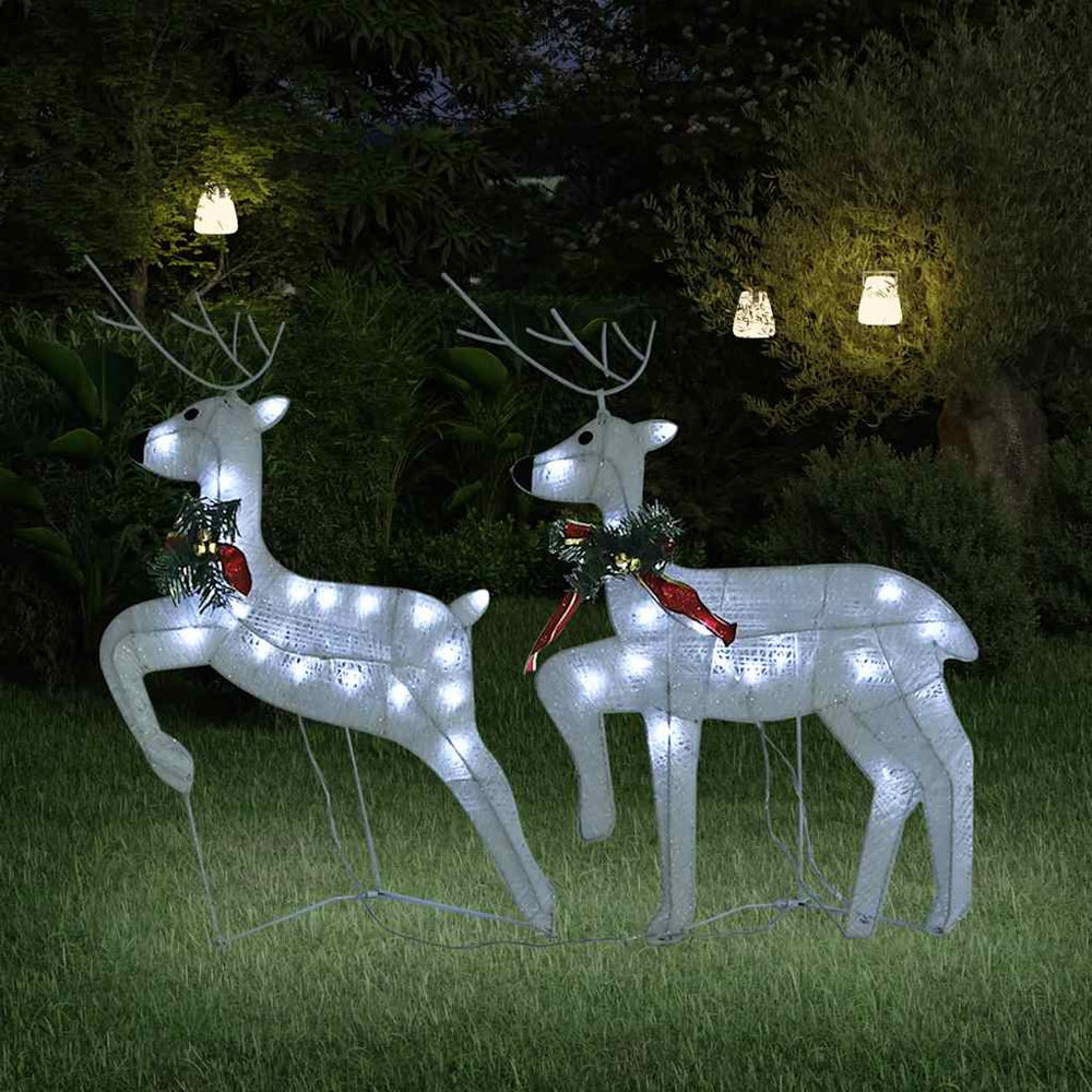 vidaXL LED Reindeer 2 pcs White 40 LEDs