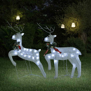 vidaXL LED Reindeer 2 pcs White 40 LEDs