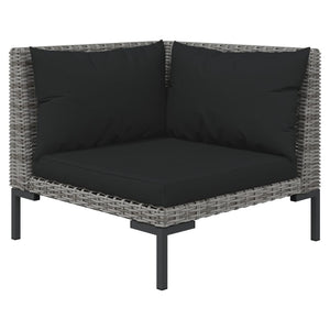 vidaXL 10-pc. Garden Lounge Set with Cushions Poly Rattan Dark Grey