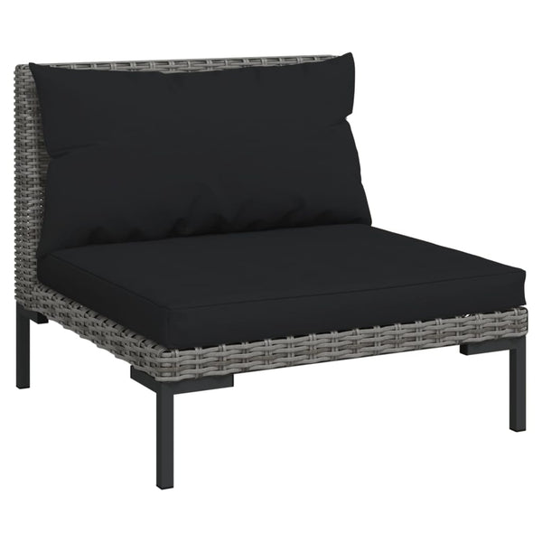 vidaXL 10-pc. Garden Lounge Set with Cushions Poly Rattan Dark Grey