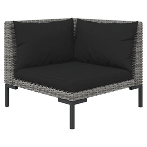 vidaXL 10-pc. Garden Lounge Set with Cushions Poly Rattan Dark Grey