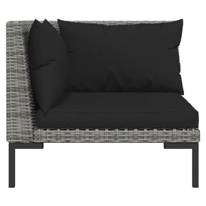 vidaXL 10-pc. Garden Lounge Set with Cushions Poly Rattan Dark Grey