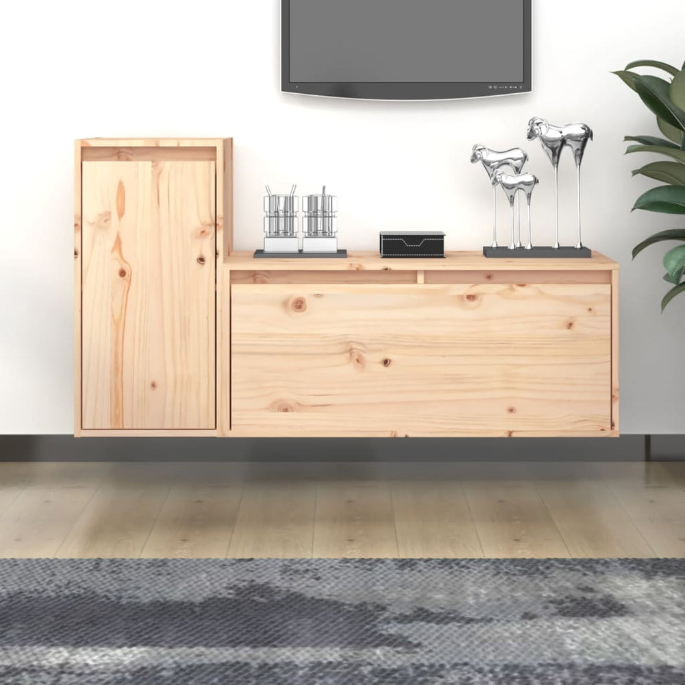 vidaXL TV Cabinets 2 pcs. Solid Pine Wood