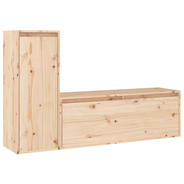 vidaXL TV Cabinets 2 pcs. Solid Pine Wood