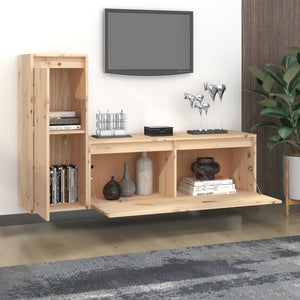 vidaXL TV Cabinets 2 pcs. Solid Pine Wood