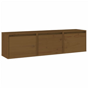 vidaXL TV Cabinets 3 pcs Honey Brown Solid Pine Wood