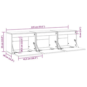 vidaXL TV Cabinets 3 pcs Honey Brown Solid Pine Wood
