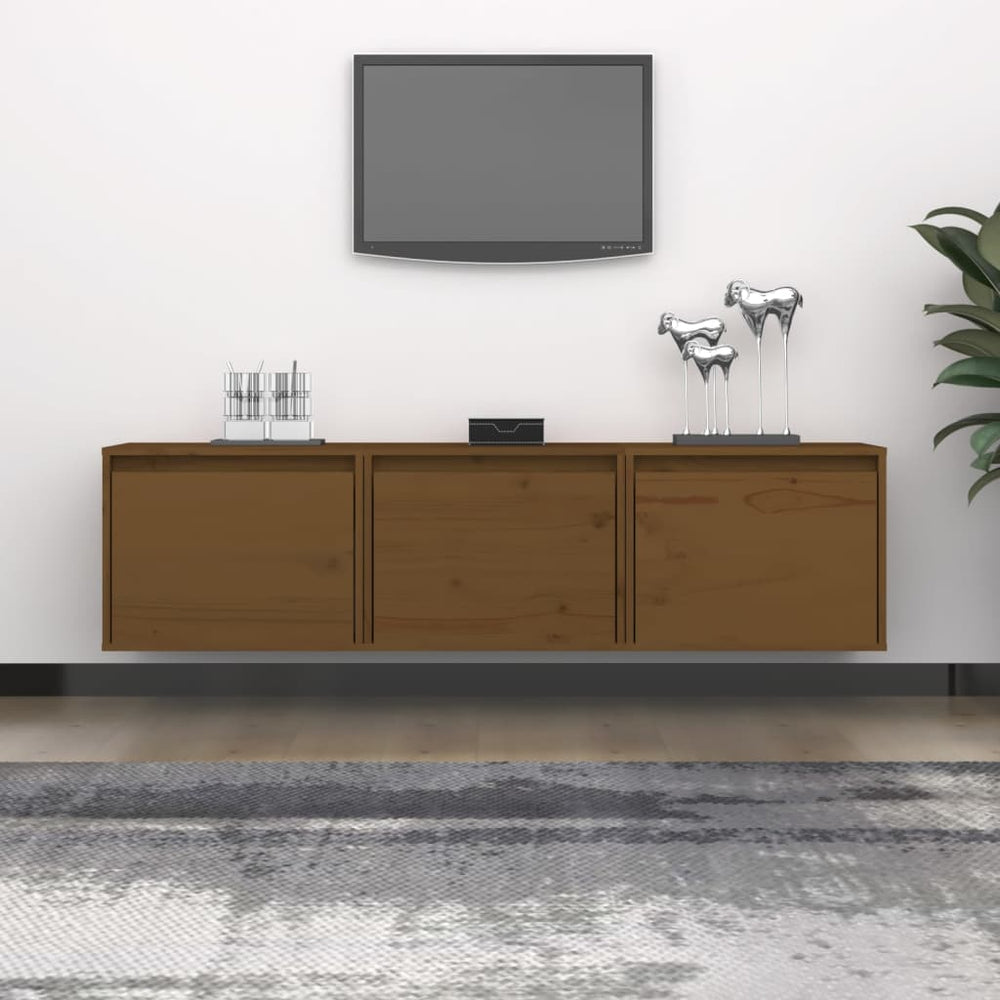 vidaXL TV Cabinets 3 pcs Honey Brown Solid Pine Wood