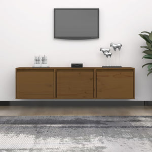 vidaXL TV Cabinets 3 pcs Honey Brown Solid Pine Wood
