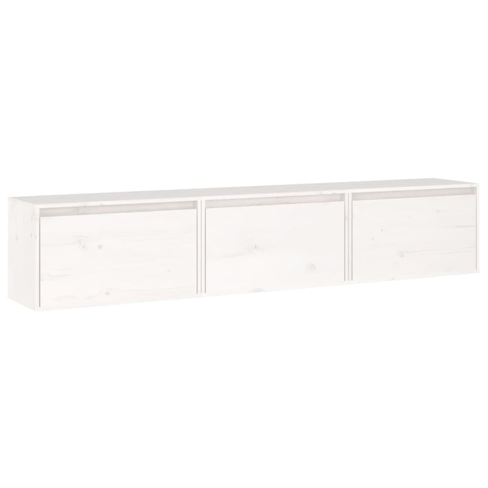 vidaXL TV Cabinets 3 pcs White Solid Pine Wood