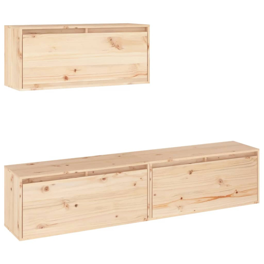 vidaXL TV Cabinets 3 pcs Solid Pine Wood