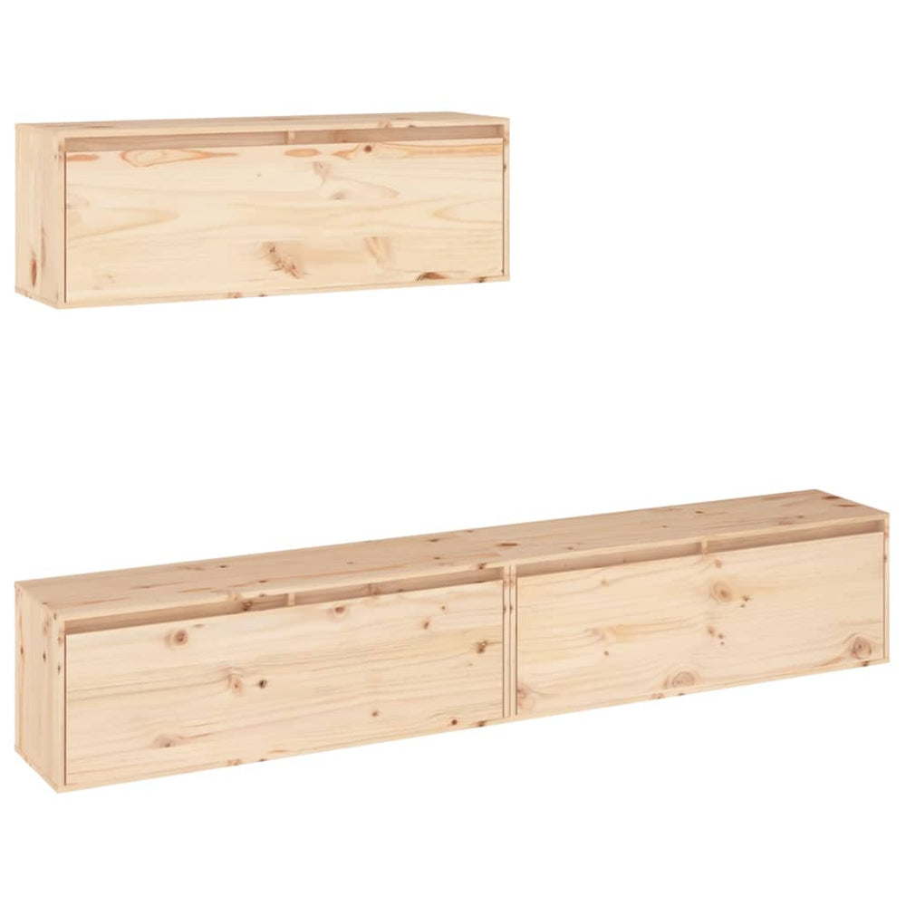 vidaXL TV Cabinets 3 pcs Solid Pine Wood