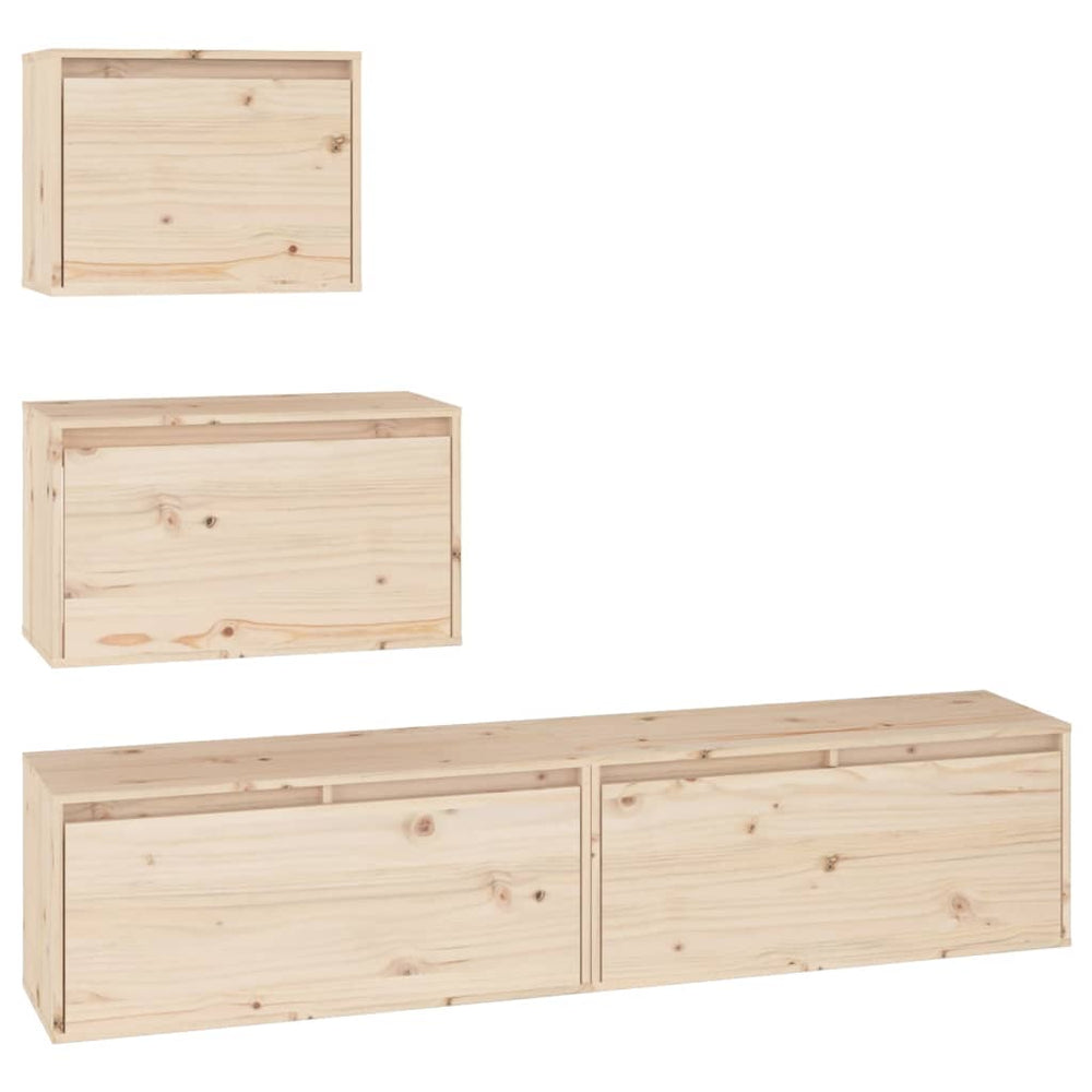 vidaXL TV Cabinets 4 pcs Solid Pine Wood