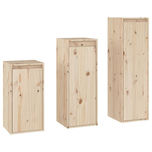 vidaXL TV Cabinets 3 pcs Solid Pine Wood