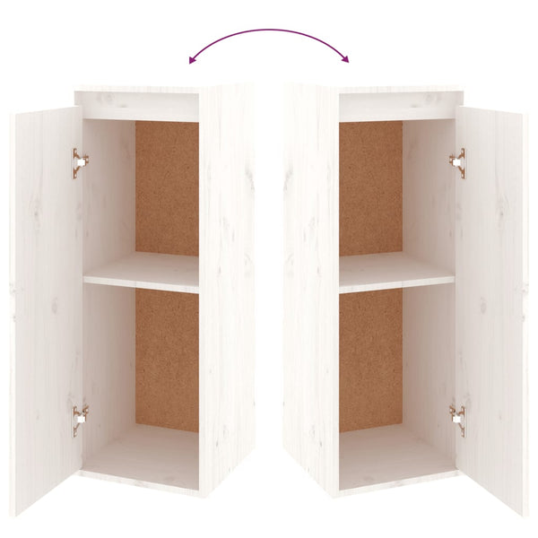 vidaXL TV Cabinets 3 pcs White Solid Pine Wood