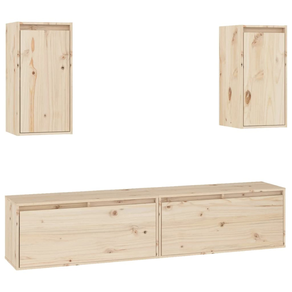 vidaXL TV Cabinets 4 pcs Solid Pine Wood