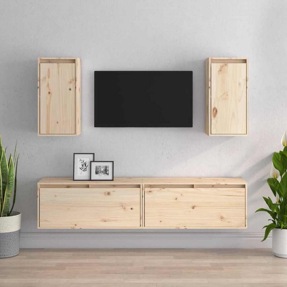 vidaXL TV Cabinets 4 pcs Solid Pine Wood