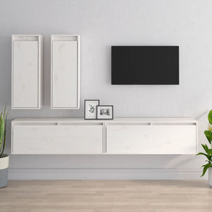 vidaXL TV Cabinets 4 pcs White Solid Pine Wood