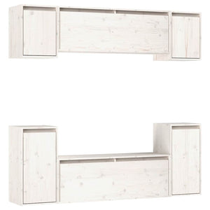vidaXL TV Cabinets 6 pcs White Solid Pine Wood