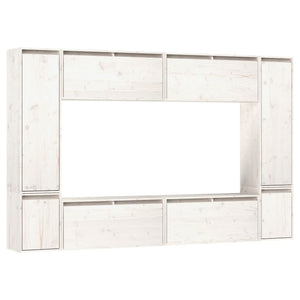 vidaXL TV Cabinets 8 pcs White Solid Pine Wood