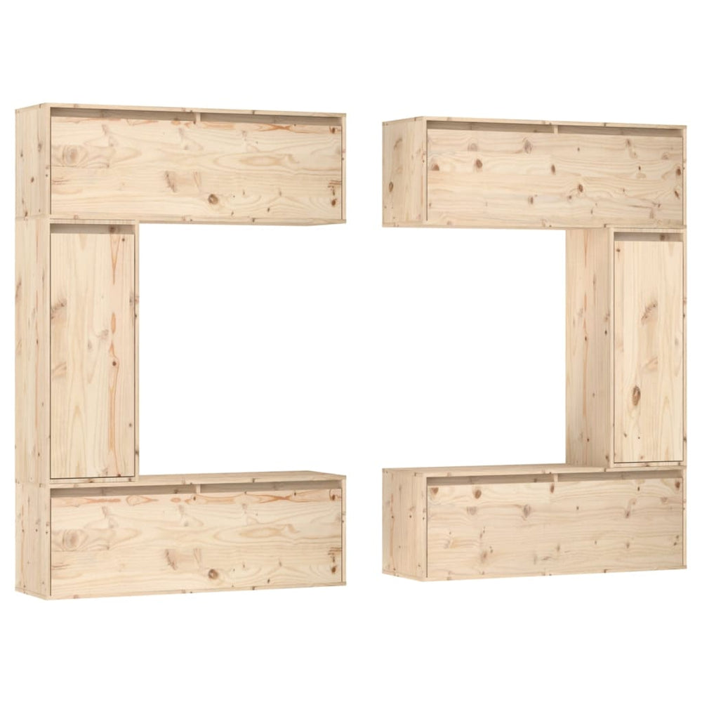 vidaXL TV Cabinets 6 pcs Solid Pine Wood