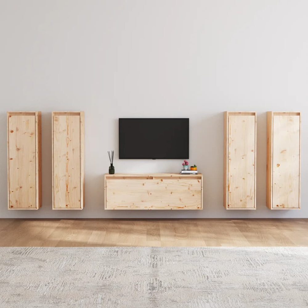 vidaXL TV Cabinets 5 pcs. Solid Pine Wood