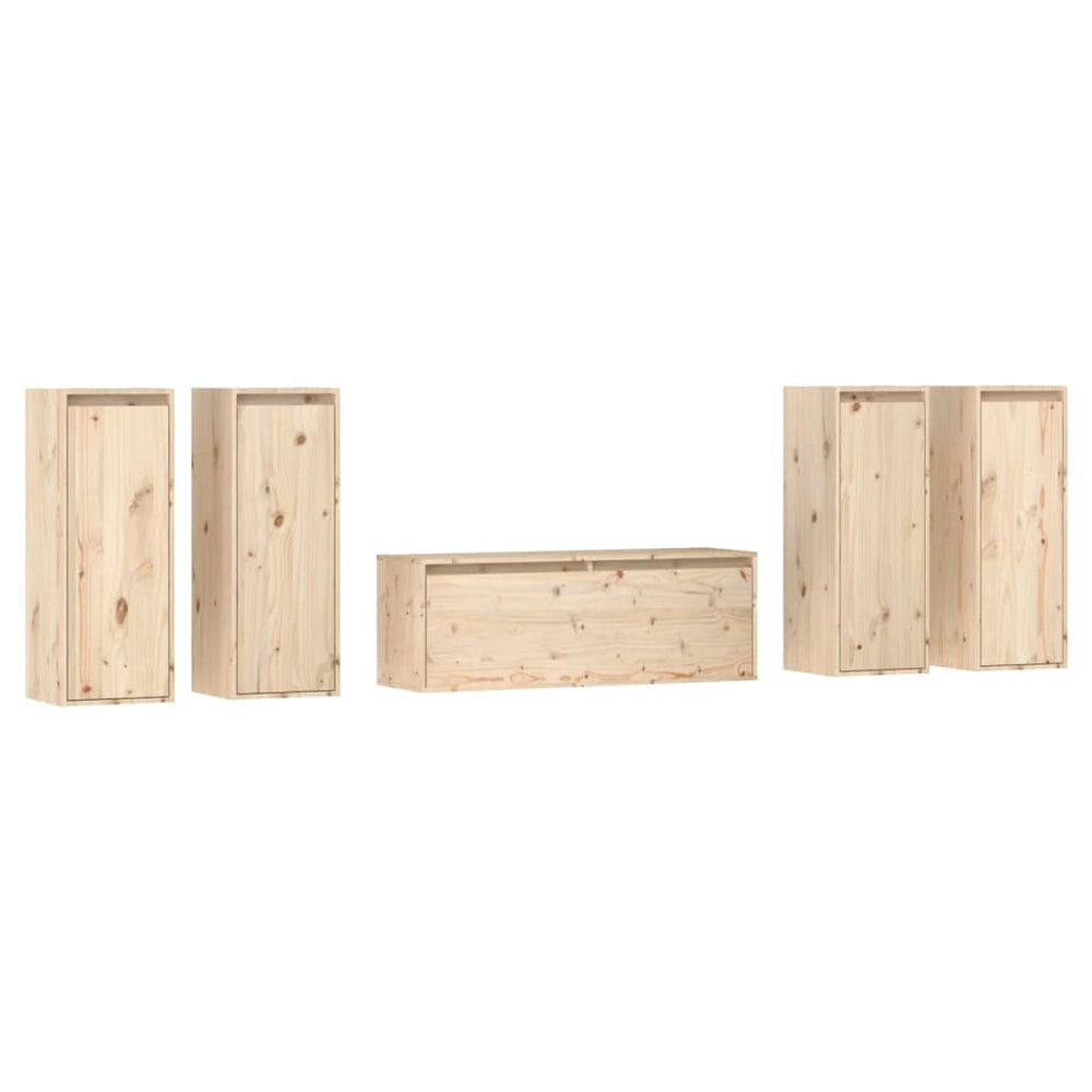 vidaXL TV Cabinets 5 pcs. Solid Pine Wood