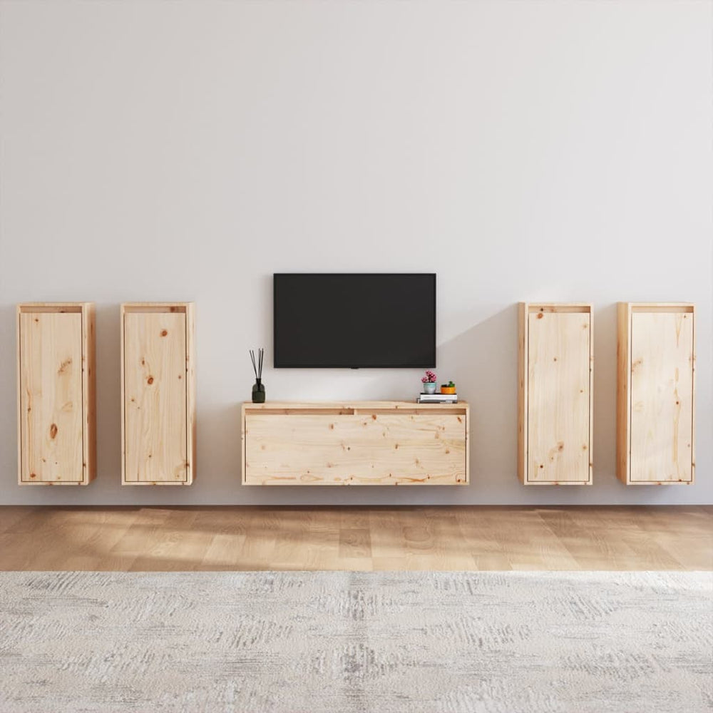 vidaXL TV Cabinets 5 pcs. Solid Pine Wood